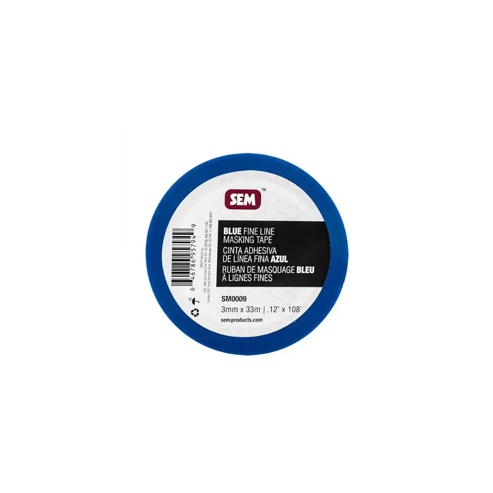 Blue Fine Line Masking Tape - 0.12" Width X 108' Length - SEMSM0009